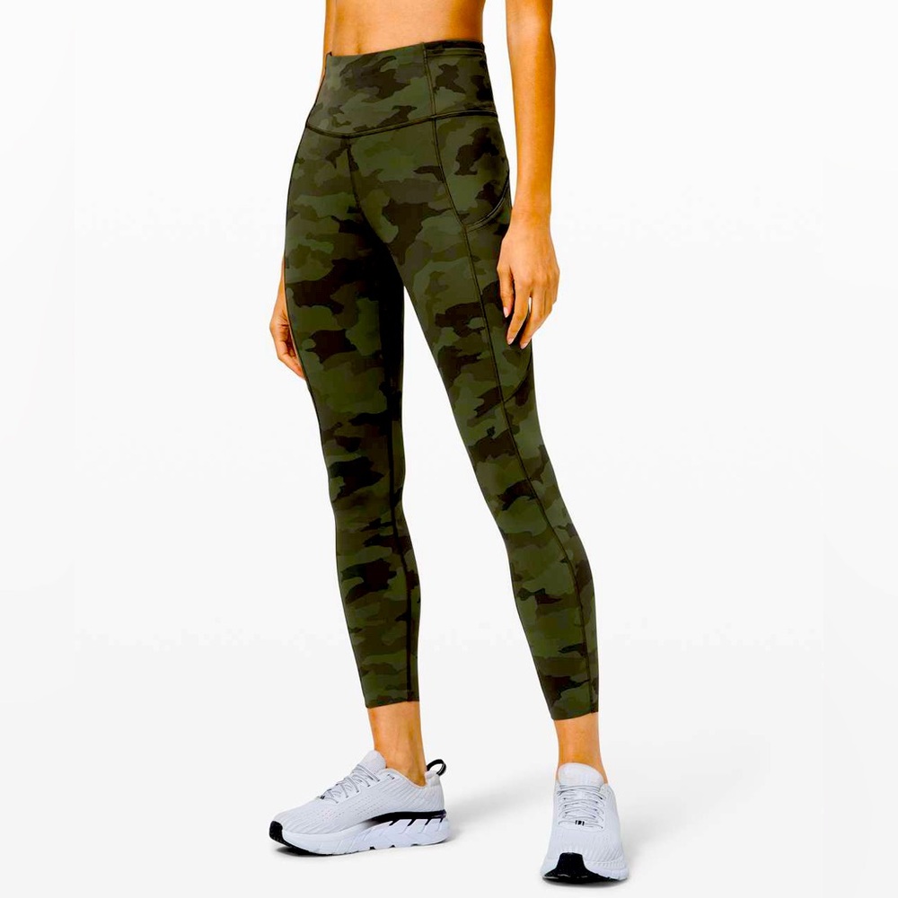 Lululemon Fast & Free High Rise 25” Tight- size 4- Green Camo